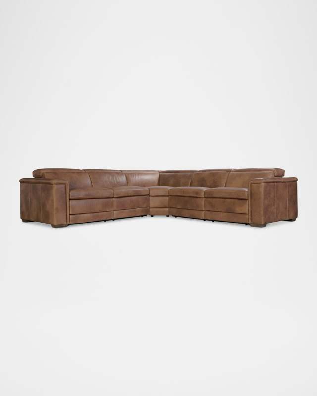 Lioni Leather 3-Piece Power Motion Sectional